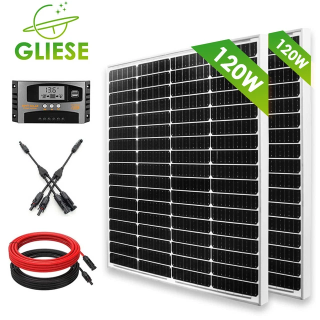 Luckxing 300W Solar-Komplettset – 18W Panel, 30A Laderegler, Wechselrichter Für Wohnmobil & Camping