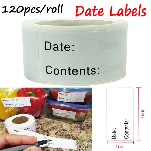 120PCS FOOD STORAGE Labels Refrigerator Freezer Food Storage Date Stic SFR EUR 4,02 - PicClick FR