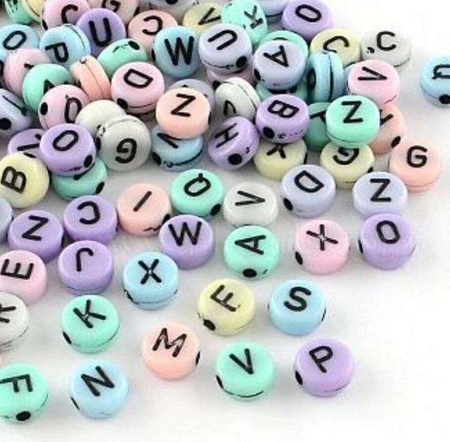 300pcs Alphabet Letter Mixed Beads Acrylic Bracelet Arts Craft Jewelry