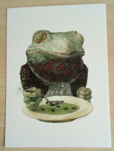 AK-Gourmet Frosch-Künstlerkarte Rainer Ehrt-Sonderdruck Triennale Greiz 1994-rar