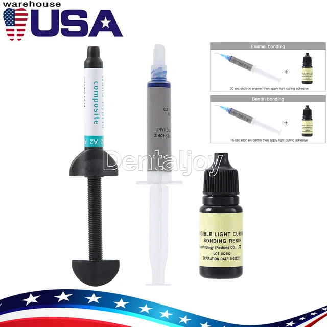 US Dental Light Cure Universal Composite Resin A2/ Etching Gel/Bonding Adhesive