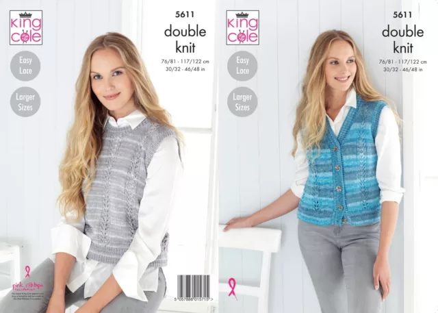 Modèle de tricot King Cole pour femmes Gilet & Pull - Double Tricot 5611