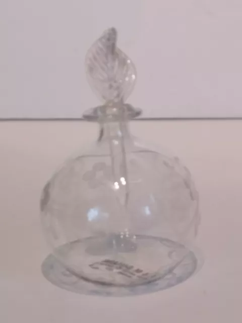 MURANO-RARE-  F. M. BALLARIN, Vetri Artistica Soffiati  Etched Perfume Bottle