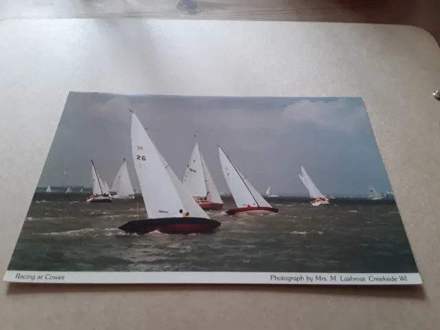 Postcard Yachts / Sailing Boats Racing At Cowes Isle Of Wight