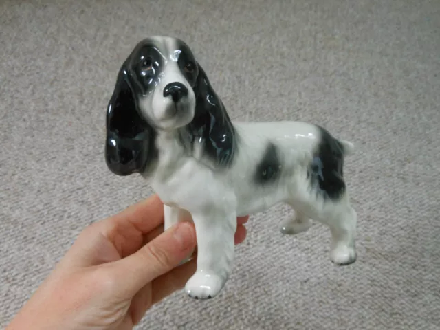 Melba Ware black & White Spaniel dog