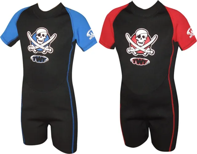 Childs Shorty Wetsuit Pirate Shortie Boys Girls Kids Childrens Toddlers