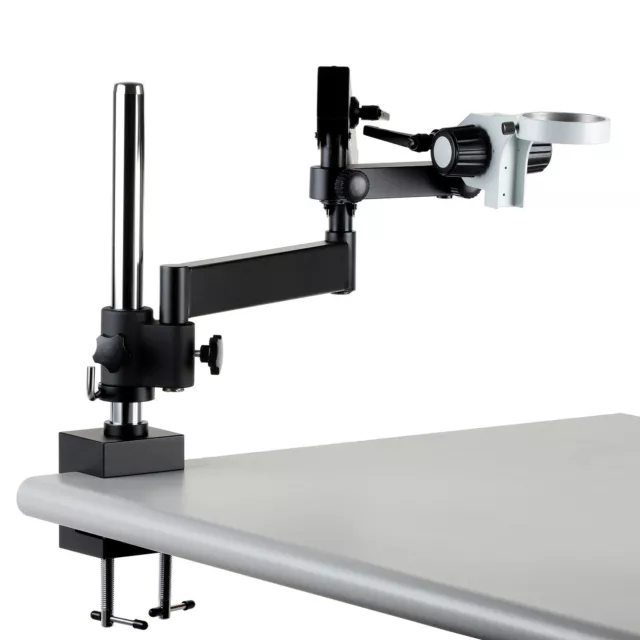 Amscope Articulating Stand w Post Clamp 76mm Focusing Rack for Stereo Microscope