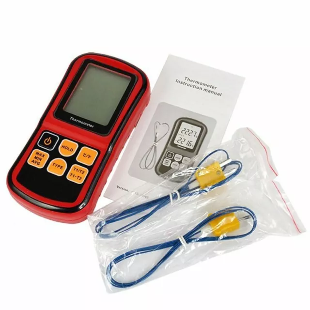 Two Channel Digital Thermocouple Sensor Thermometer J/K/T/E/R/S/N Type GM1312