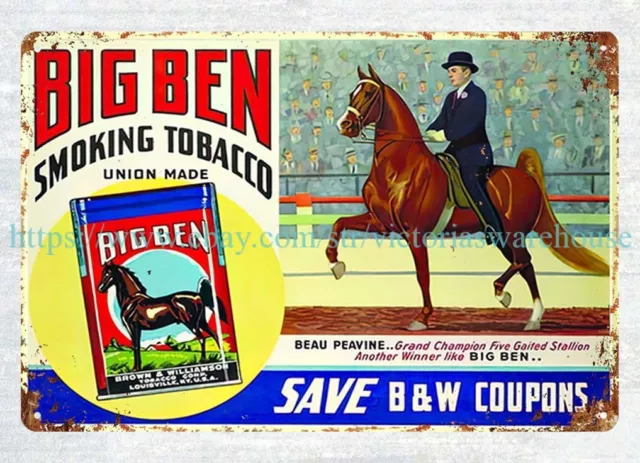 BIG BEN SMOKING TOBACCO cigarette metal tin sign room designs bedroom