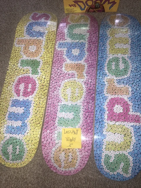 Supreme Candy Hearts Skateboard Deck Set of 3 Yellow,Pink,Blue SS23