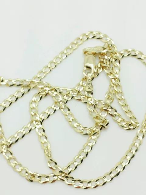 10k Solid Yellow Gold High Polish Cuban Curb Necklace Pendant Chain 20" 2.8mm