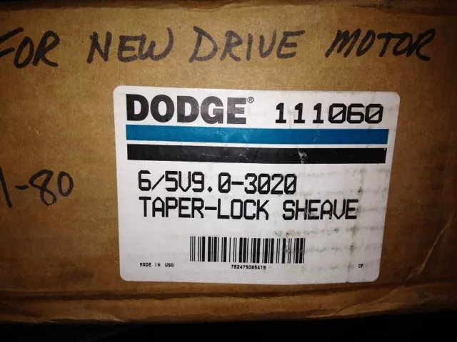 Dodge #111060, Taper-Lock Sheave, 6/5V9.0-3020, Free Shipping