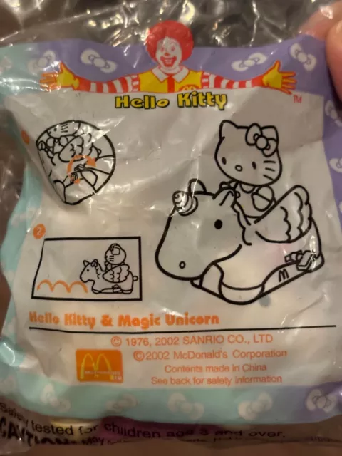 hello kitty and magic unicorn happy meal mcdonald new sealed 2002