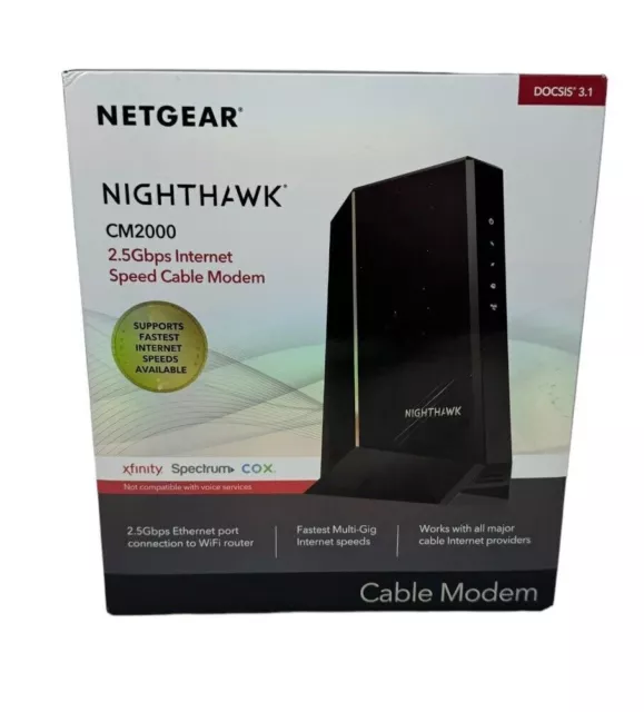 NETGEAR Nighthawk CM2000 32 x 8 DOCSIS 3.1 Cable Modem 2.5 Gbps