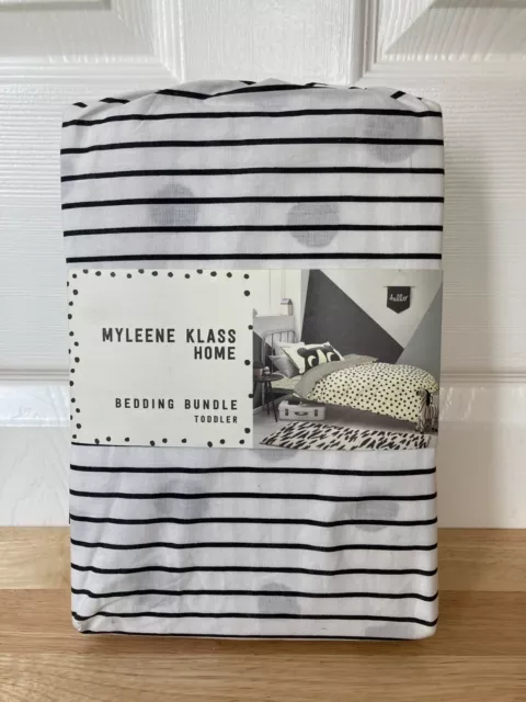 Nuevo Paquete De Ropa De Cama Myleen Klass Home Negra/Blanca Para Niños Pequeños