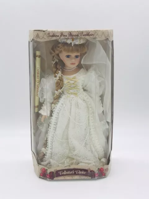 Collectors Choice Genuine Fine Bisque Porcelain Limited Edition Doll 17" BRIDE
