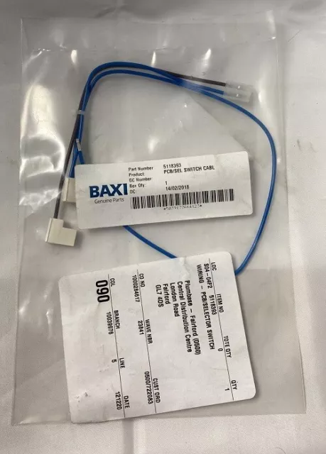 Baxi 5118393 Pcb/Sel Switch Cabl Potterton Bnip D40A