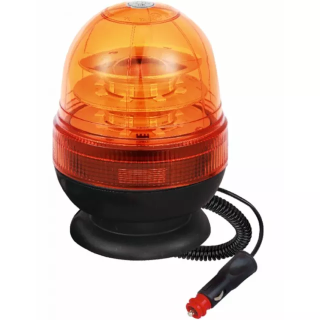 Lampeggiante girofaro LED 12-24V a base magnetica. 16 Led a 3W, IP66, tre molali