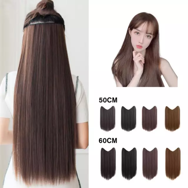 Hair Extension Long Straight Clip In One Piece Color Synthetic Hairpiece
