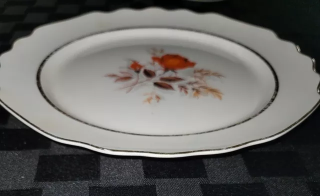 W S George Lido Vermillion Rose Luncheon Plate