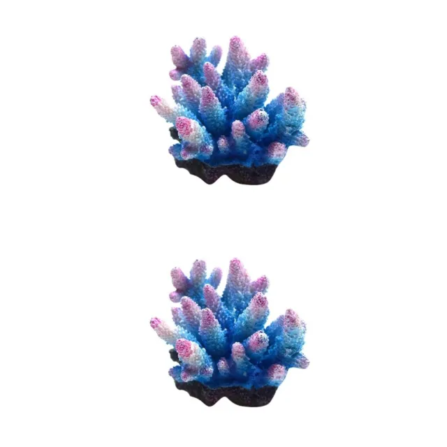 Juego de 2 decoraciones de plantas decorativas para tanques de peces de coral de acuario