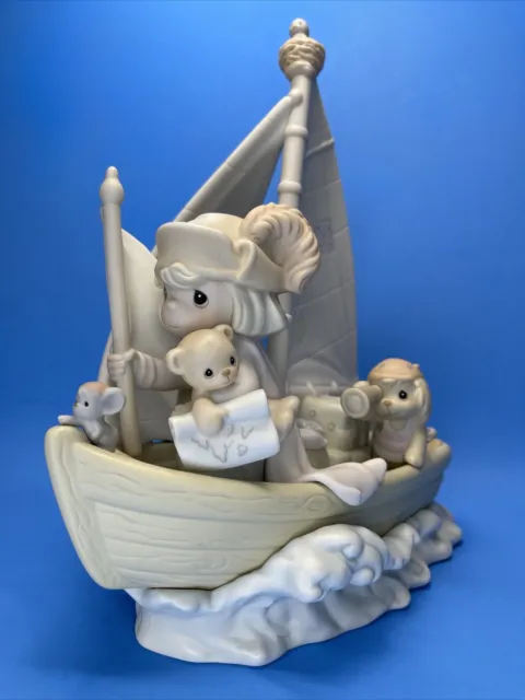 Precious Moments This Land Is Our Land Figurine Porcelain Pirate Boat Gift Boy