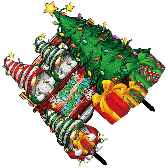 Signe de jardin de nain d'arbre de noël Décorations de cour de noël