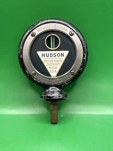 Hudson Old Style logo Motometer for Vintage Antique Radiator Cap Hood Ornament