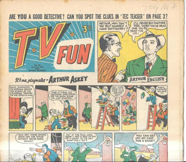 vintage TV Fun comic No 69 Jan 8th 1955 Arthur Askey