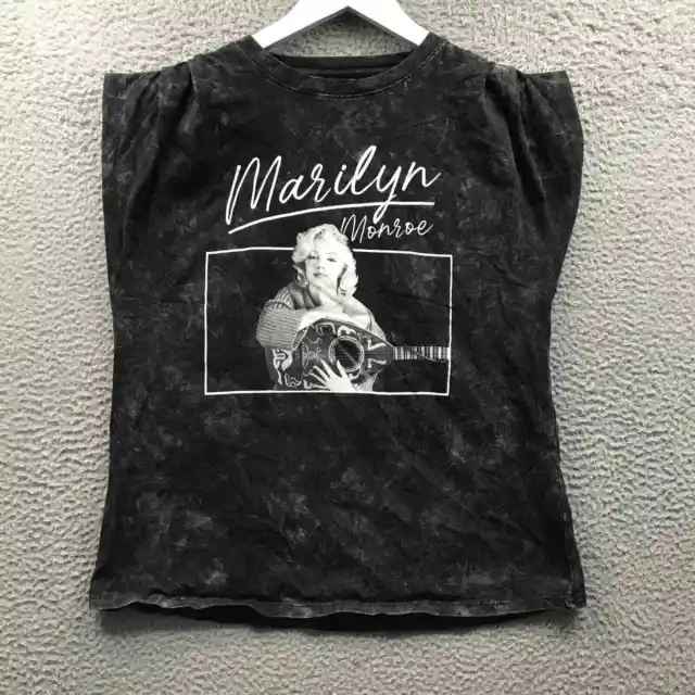 Marilyn Monroe T-Shirt Womens Small Short Sleeve Graphic Tie Dye Crew Neck Black