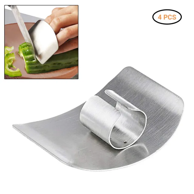 Finger Cutting Protector Finger Cut Protector Stainless Steel 4PCS For Kitchen