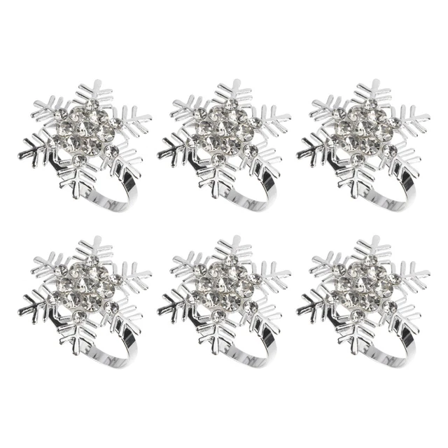 6 Pcs Banquet Ronds De Serviette Vacances Décoratifs Boucle En Diamant