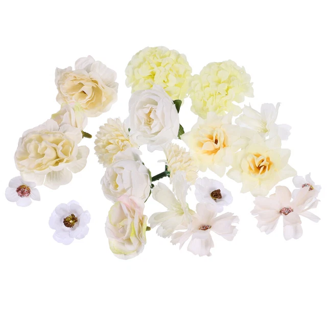 Fermagli per tende con fiori artificiali, 4 pezzi, motivo floreale con rose, per tendaggi e tendaggi