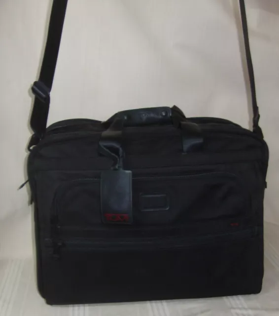 Tumi Black Nylon Carry On Expandable Luggage Laptop Shoulder Bag 22121DH