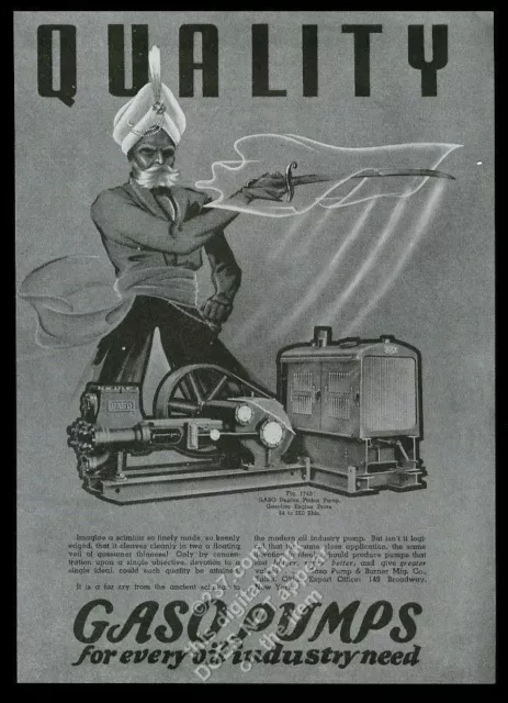 1936 Gaso oil well drilling duplex piston pump vintage trade print ad
