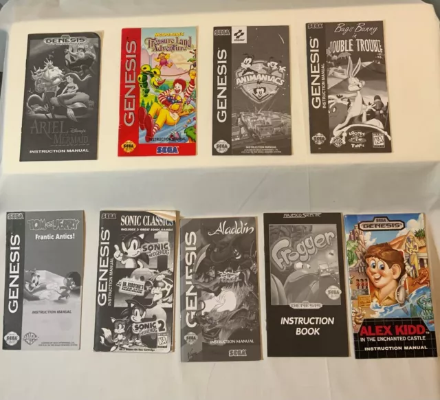 Sega Genesis Game Instruction Manuals Only Pick and Choose your Manual