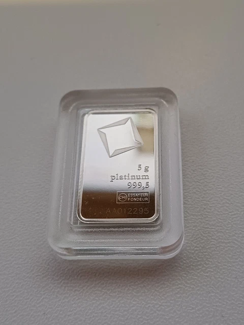 NEW 5g Valcambi Platinum bar 999.5 Fine IN CAPSULE LOT 4