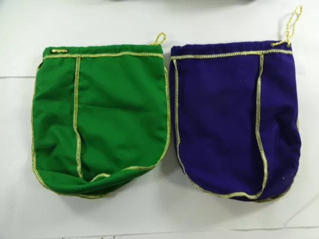 Mixed Lot of 12 Crown Royal 750ml Drawstring Bags 6 Green & 6 Purple 9" 3