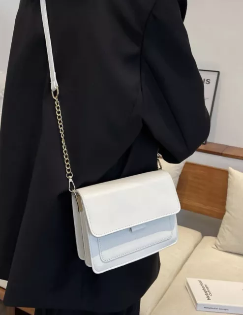 Sac À Main À Bandoulière Blanc Similicuir Femme Tendance Sacs Neuf Mode FR