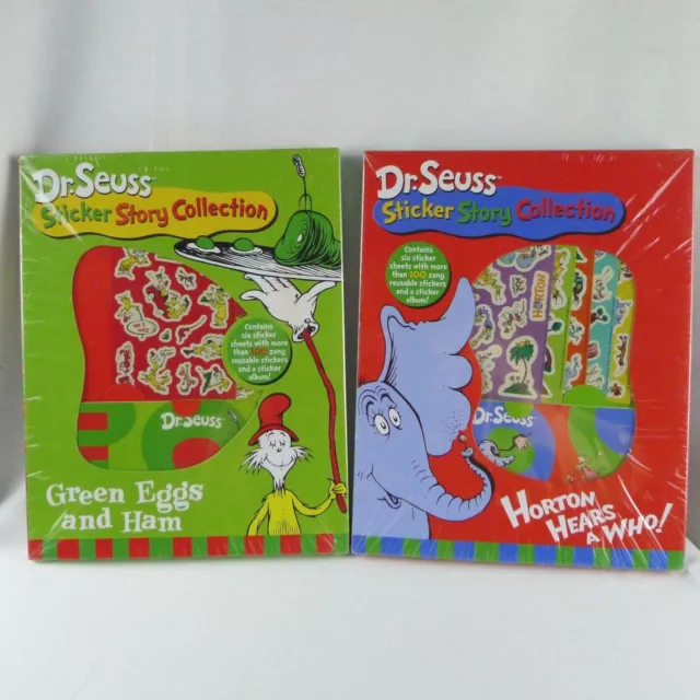 2 Dr. Seuss Sticker Story Collections Horton Hears A Who Green Eggs And Ham New