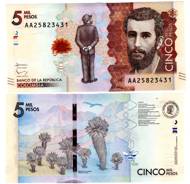 Colombie Colombia Billet 5000 PESOS 2015 ( 2016 ) JOSE SILVA NEUF UNC