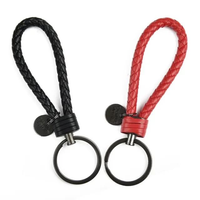 High Quality Keyring Leather Strap Braided Rope Keychain for Secure Key Holding