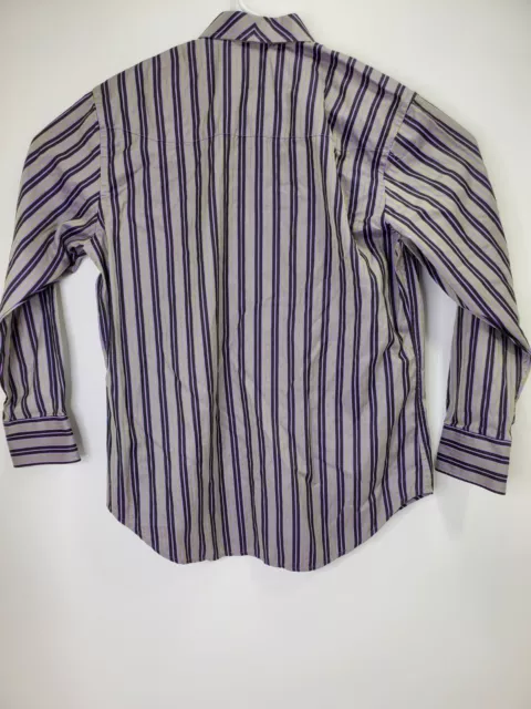 Robert Graham Mens Shirt Dress Size Large Purple Grey Flip Turn Cuff 3