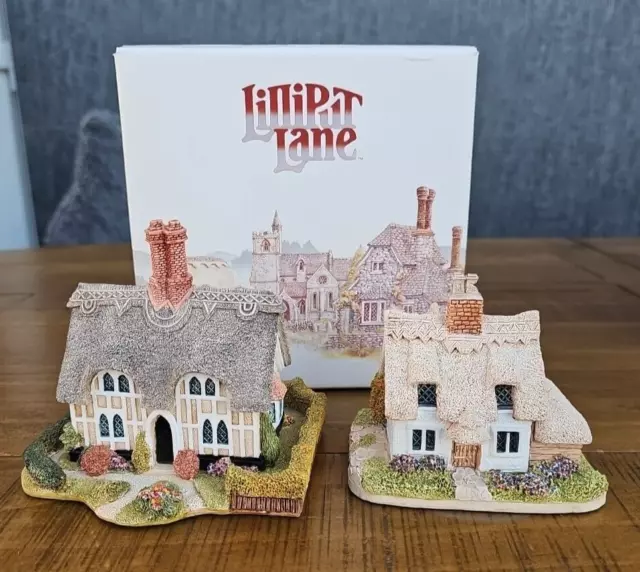 LILLIPUT LANE Hopcroft Cottage & Clare Cottage Miniature Collectibles - No Deeds