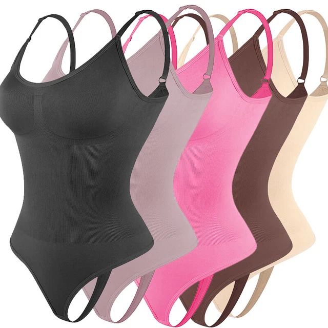 ROMPER TUMMY CONTROL Body Shaper Shapewear Bodysuit Seamless Ribbed Slimming Top £12.79