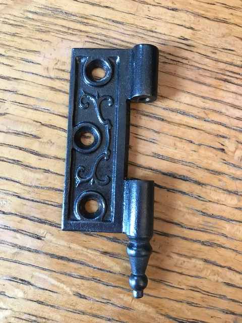 Antique Cast Iron Door Hinge, Left Half Only - 3" x 2½"