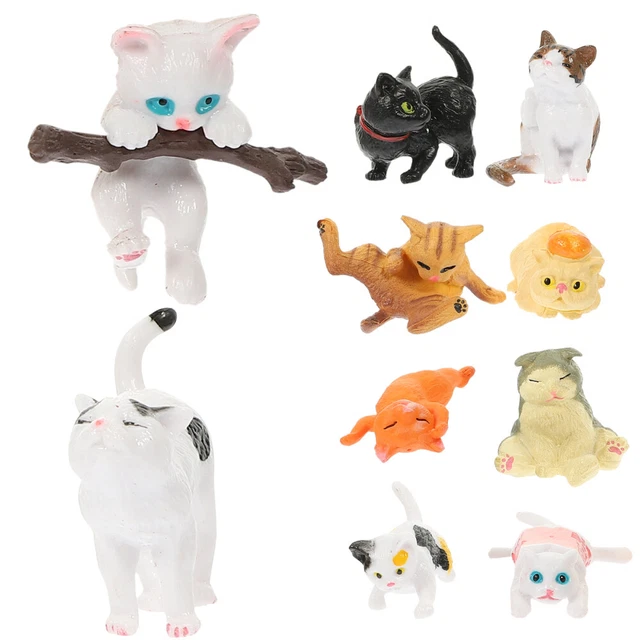 10 Pcs Cat Cupcake Topper Cat Model Fall Guys Toys Squiz Toys Decorate