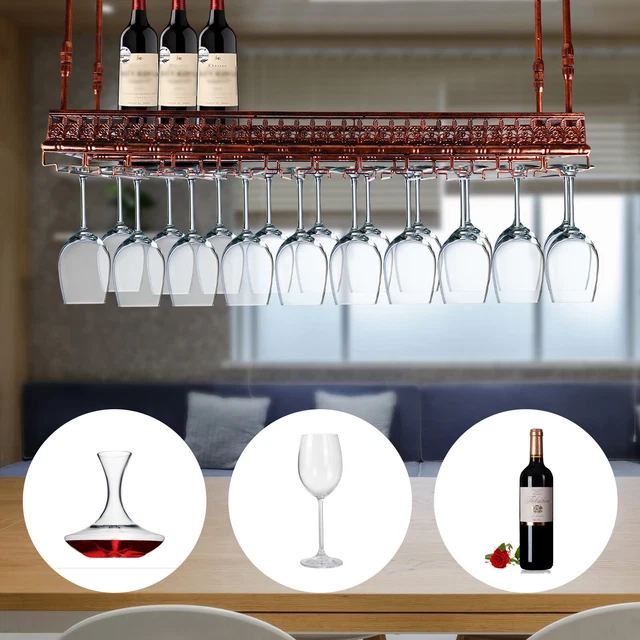 VINTAGE CEILINGMOUNTED BAR Restaurant Wine Rack Wine Glasses Cups