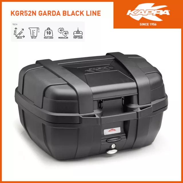 Bauletto/Maleta [ Kappa ] KGR52N Garda Black Línea Monokey 52Lt. Univ. para Moto