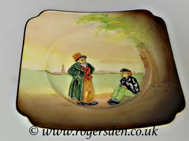 Royal Doulton Dickensware Oliver Twist in Relief quadratische Seitenplatte D6833